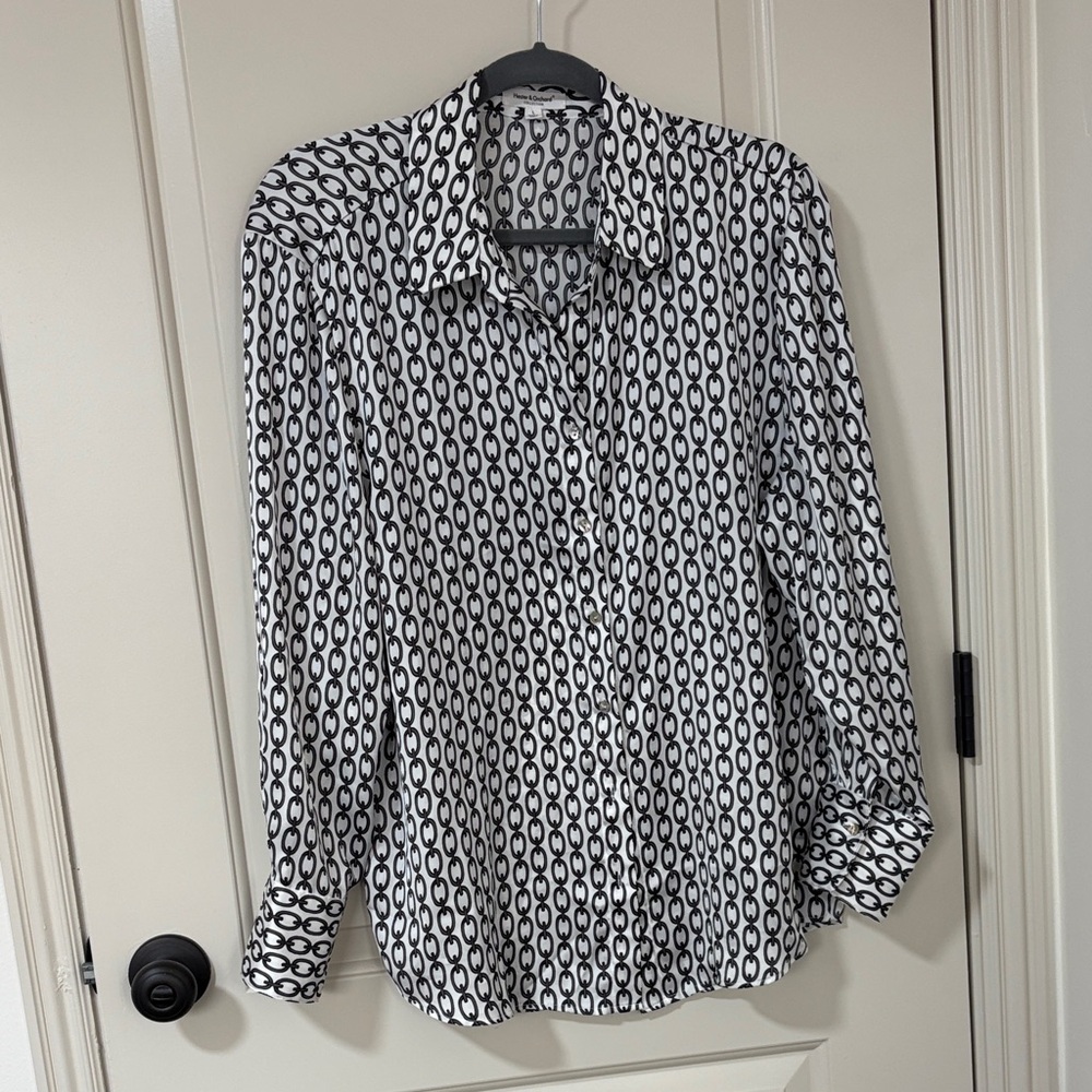Elegant Monochrome Women's Button Down Shirt